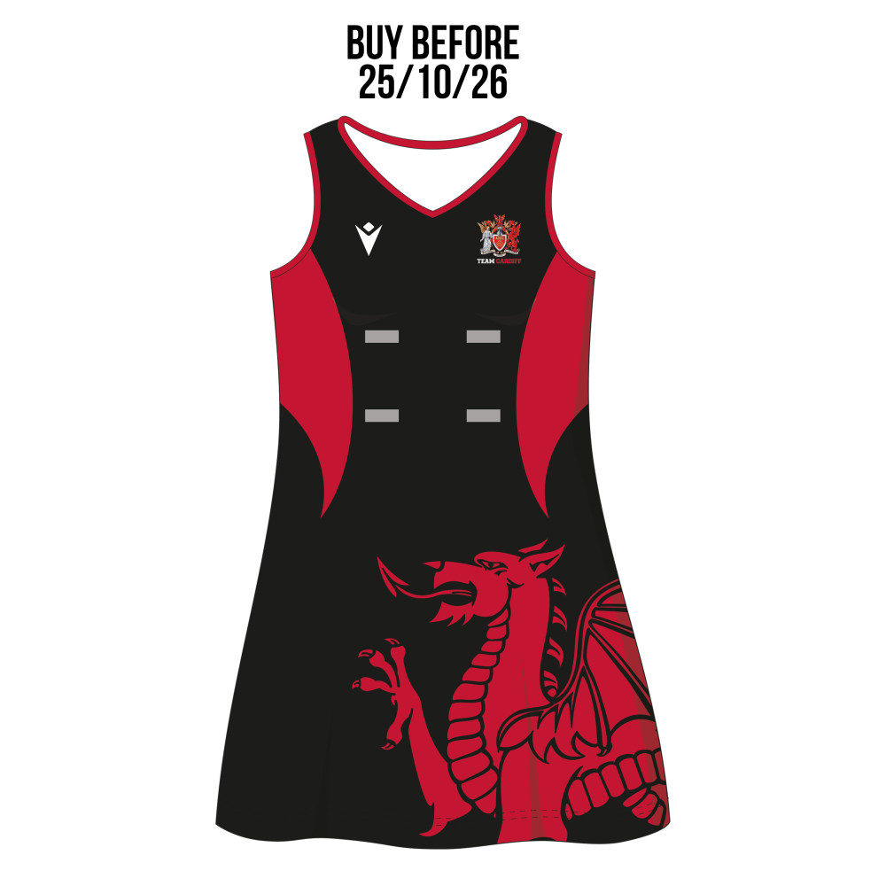 Cardiff University Netball Club - NETBALL DRESS - CUT OFF TO BUY DRESS 25/10/26 Cardiff University Netball Club - NETBALL DRESS - CUT OFF TO BUY DRESS 25/10/26