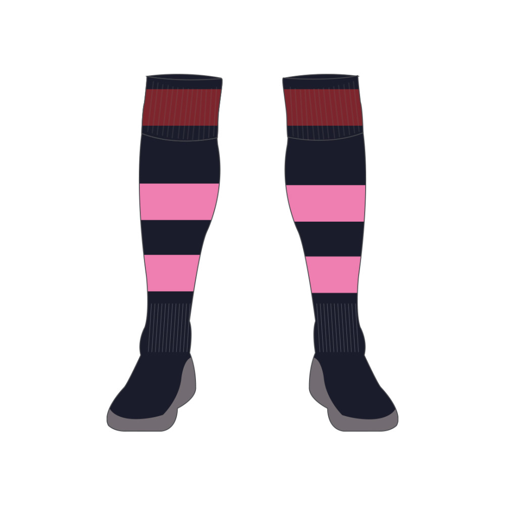 Cardiff University Medic Ladies Hockey - BESPOKE PLAYING socks [Navy/Pink]