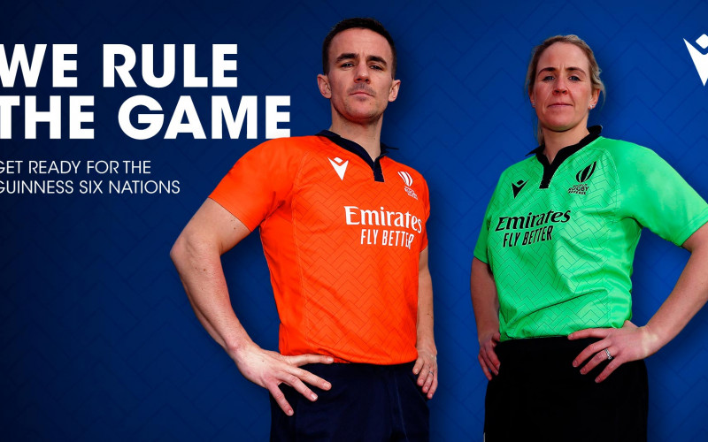 MACRON AND WORLD RUGBY UNVEIL THE NEW EMIRATES MATCH OFFICIAL KITS FOR THE GUINNESS SIX NATIONS