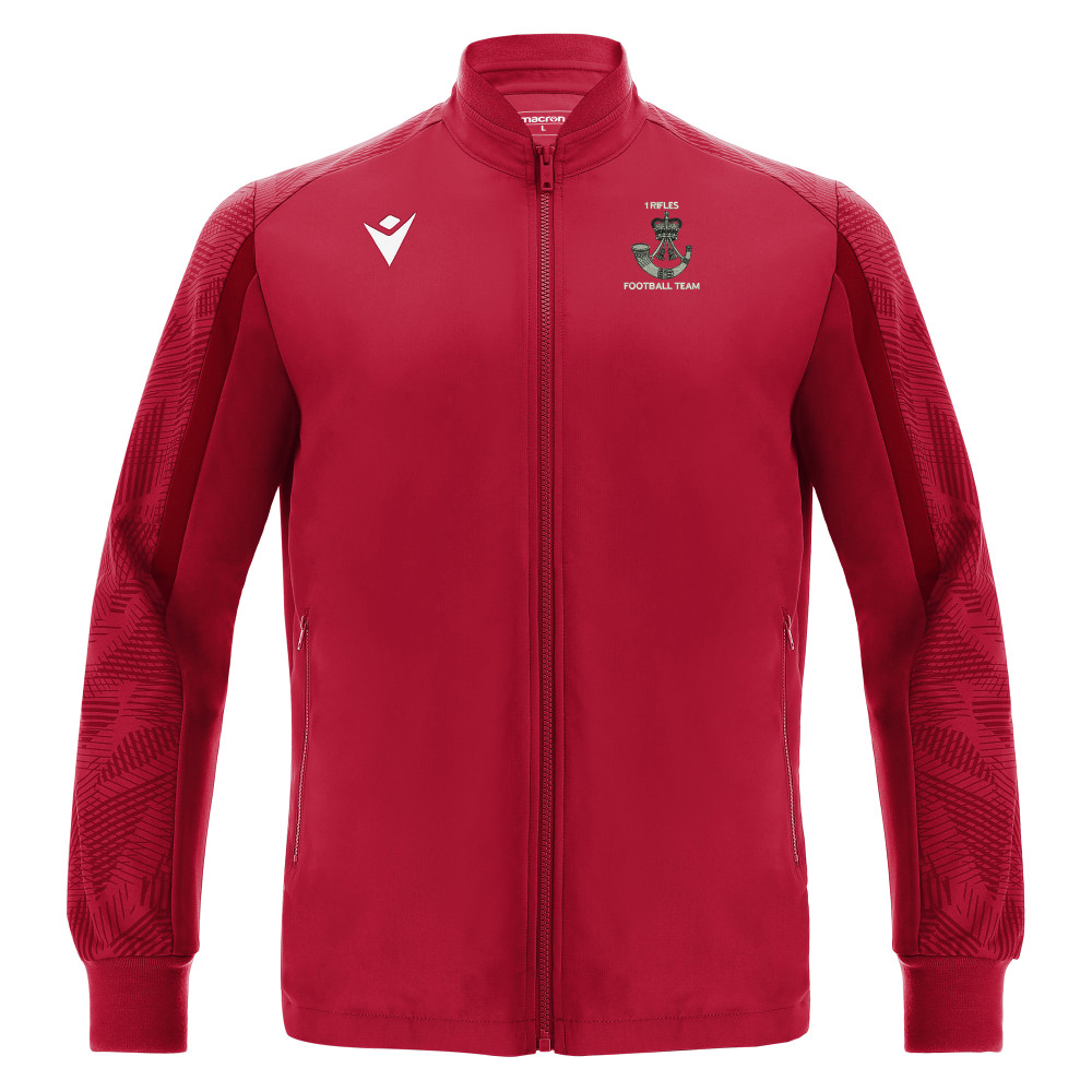 1st Rifle Football Team - COACH ACHILLES microfiber full zip top (Red)
