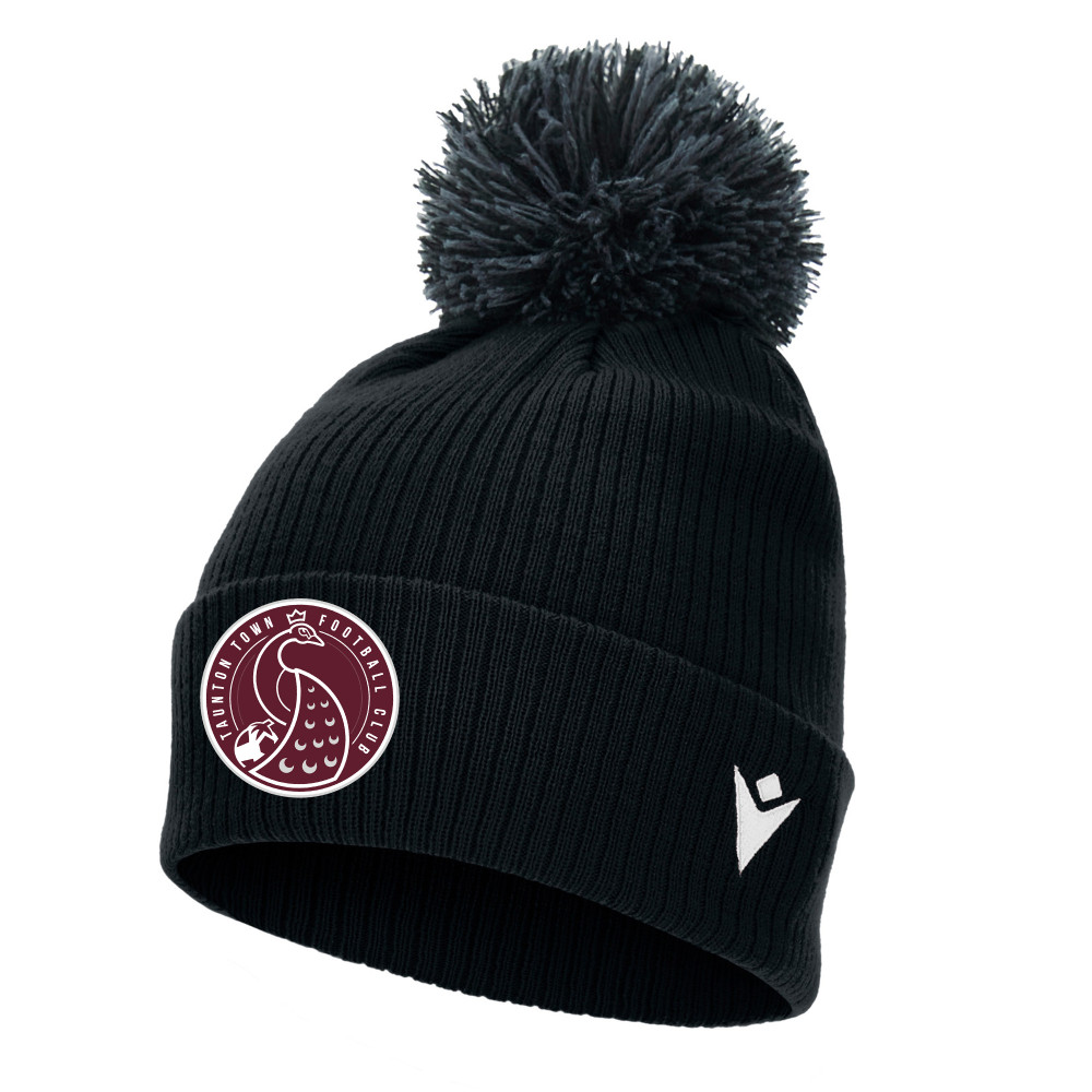 Taunton Town FC Supporters - SNOW ponpom bonnet (Black)