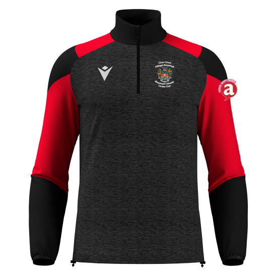 Aber Uni Cricket - CUZCO 1/4 zip top (Black/Red)
