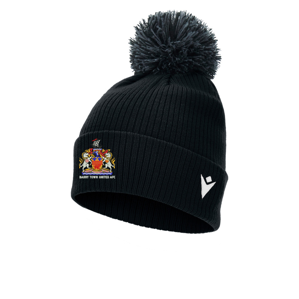 Barry Town Ladies - SNOW ponpom bonnet (Black)