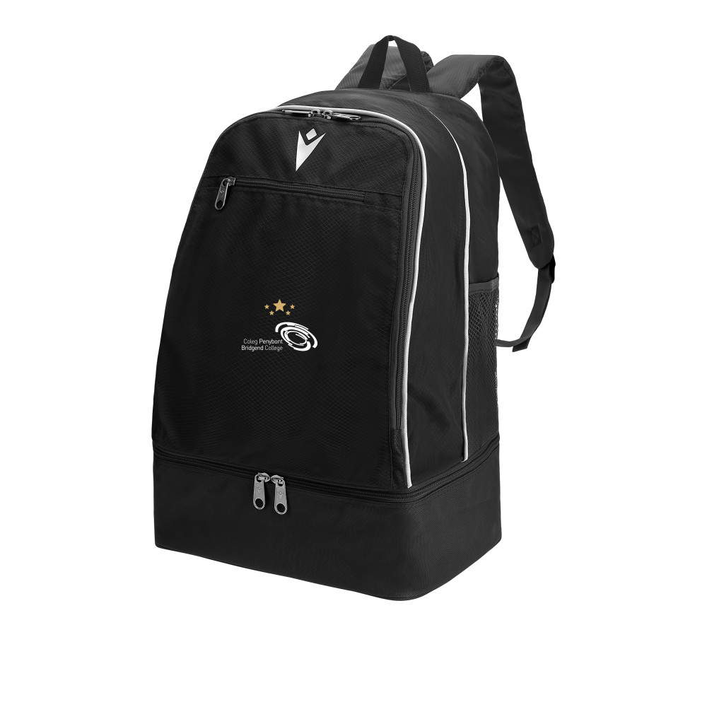 Bridgend College Football - MAXI-ACADEMY EVO backpack w/semi-rigid bottom large (Black)