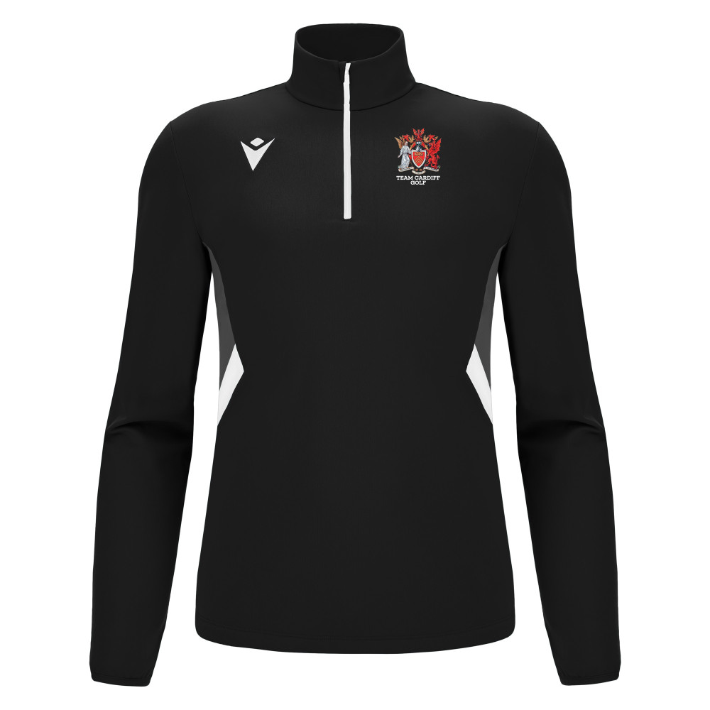 Cardiff University Golf - PIAVE 1/4 zip top (Black)