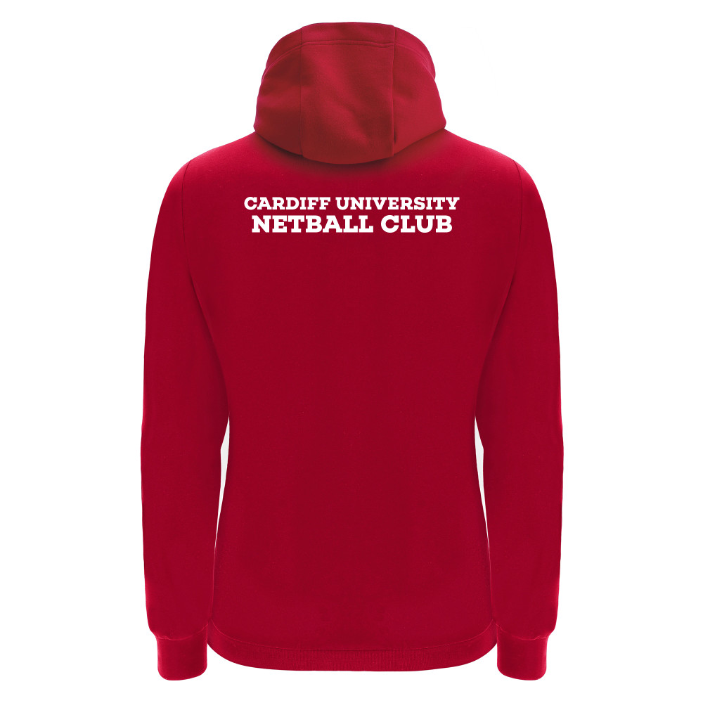 Cardiff University Netball - DRUM full zip hoody (Red)