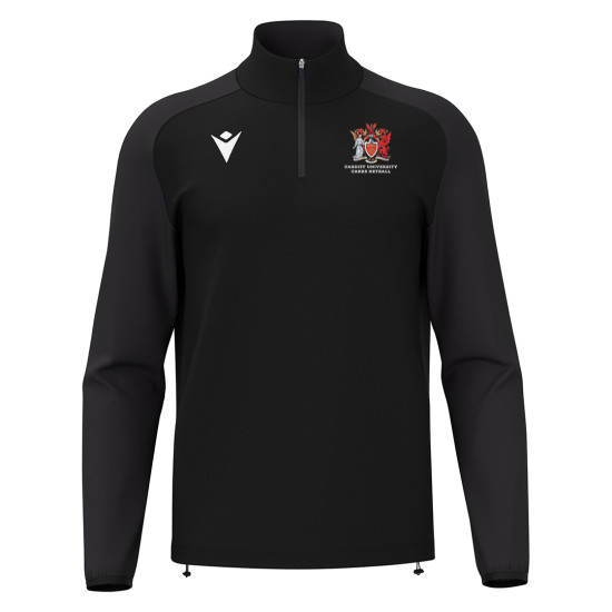 Cardiff University IMG Carbs Netball - ISEN 1/4 zip top (Black)