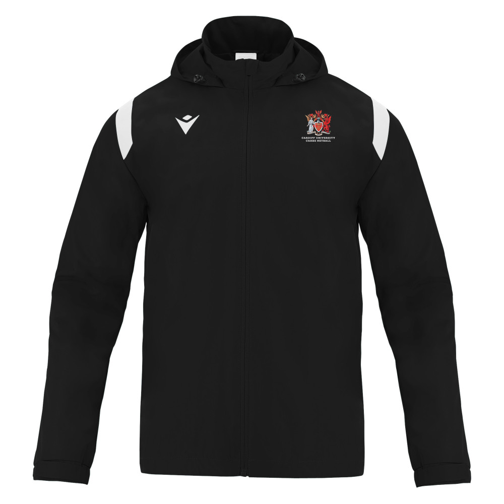 Cardiff University IMG Carbs Netball - SARANSK full zip showerjacket (Black)