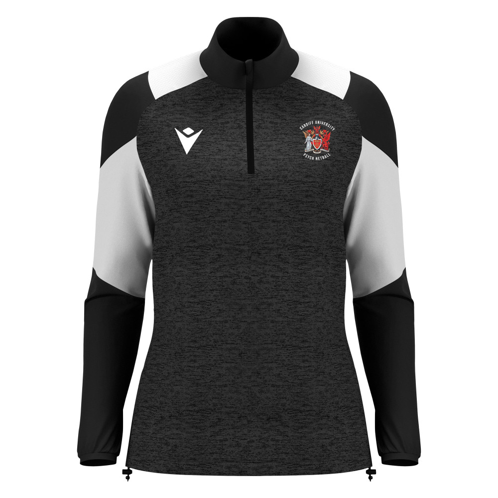 Cardiff University Psychology Netball - CHANTICO 1/4 zip top (Black)