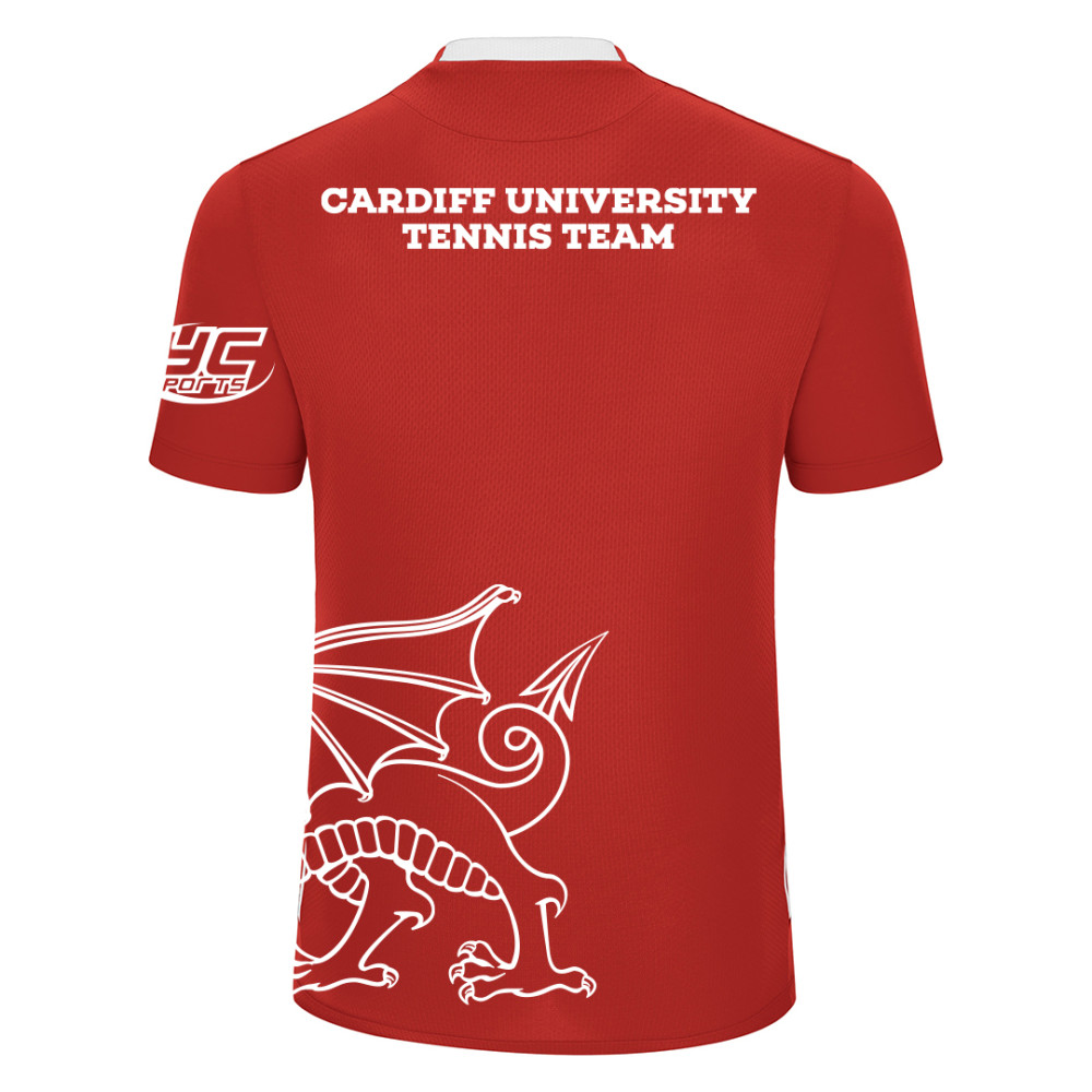 Cardiff University Tennis Team Match Kit SHEDIR DTF shirt (Red