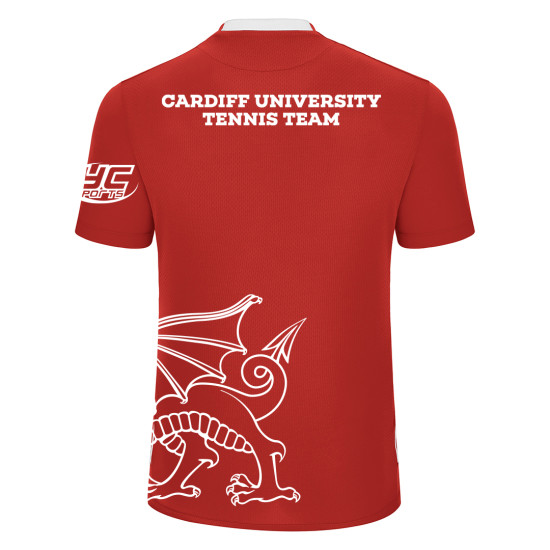 Cardiff University Tennis Team - Match Kit - SHEDIR DTF shirt (Red/White)