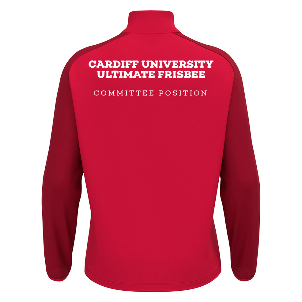 Cardiff University Ultimate Frisbee - ISEN 1/4 zip top (Red)