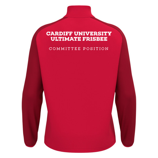 Cardiff University Ultimate Frisbee - ISEN 1/4 zip top (Red)