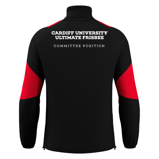 Cardiff University Ultimate Frisbee - CUZCO 1/4 zip top (Black/Red)