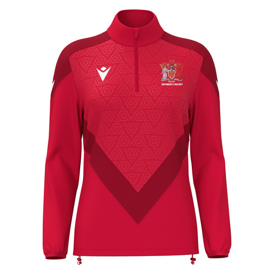 Cardiff University Ladies Cricket - ANORA 1/4 zip top (Red)