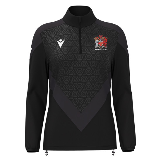 Cardiff University Ladies Cricket - ANORA 1/4 zip top (Black)