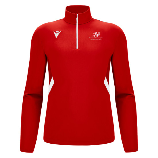 CollegesWales Sport Cricket - PIAVE 1/4 zip top (Red/White)