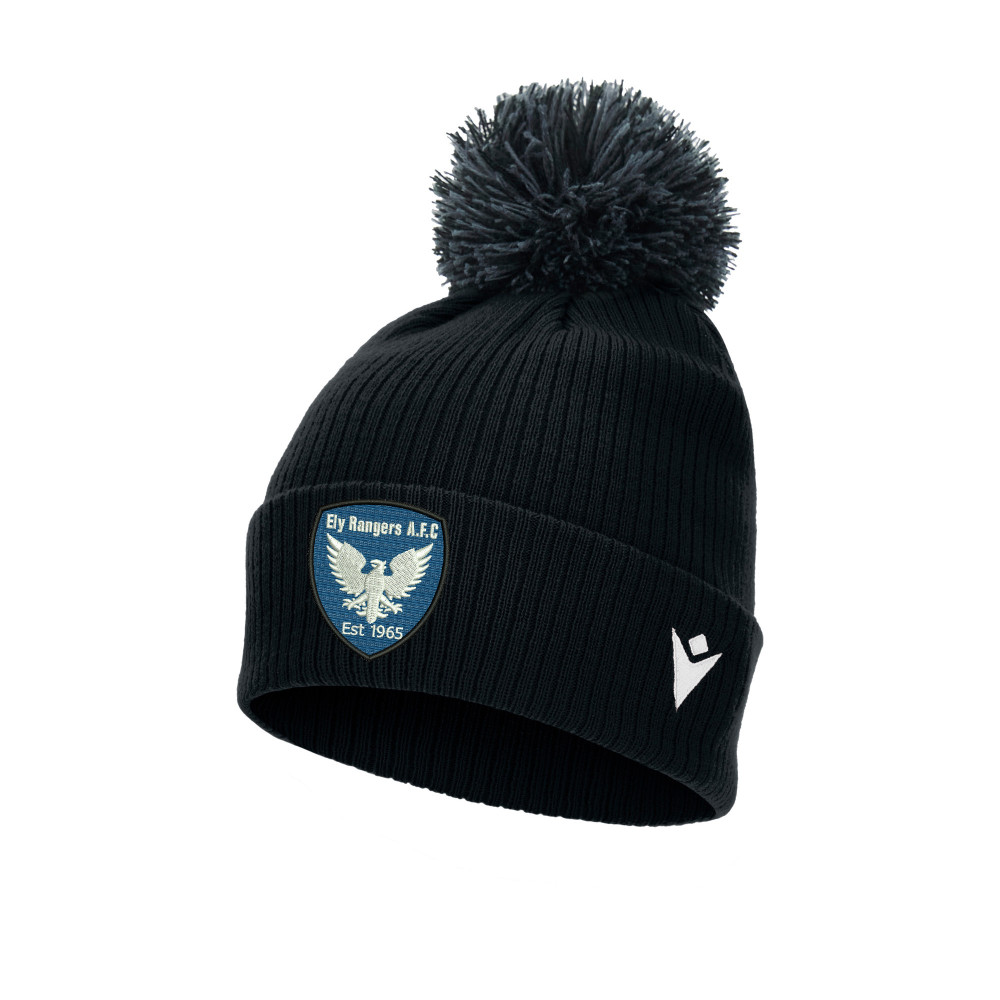 Ely Rangers AFC - SNOW ponpom bonnet (Black)