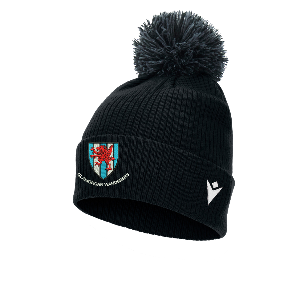 Glamorgan Wanderers - SNOW ponpom bonnet (Black)