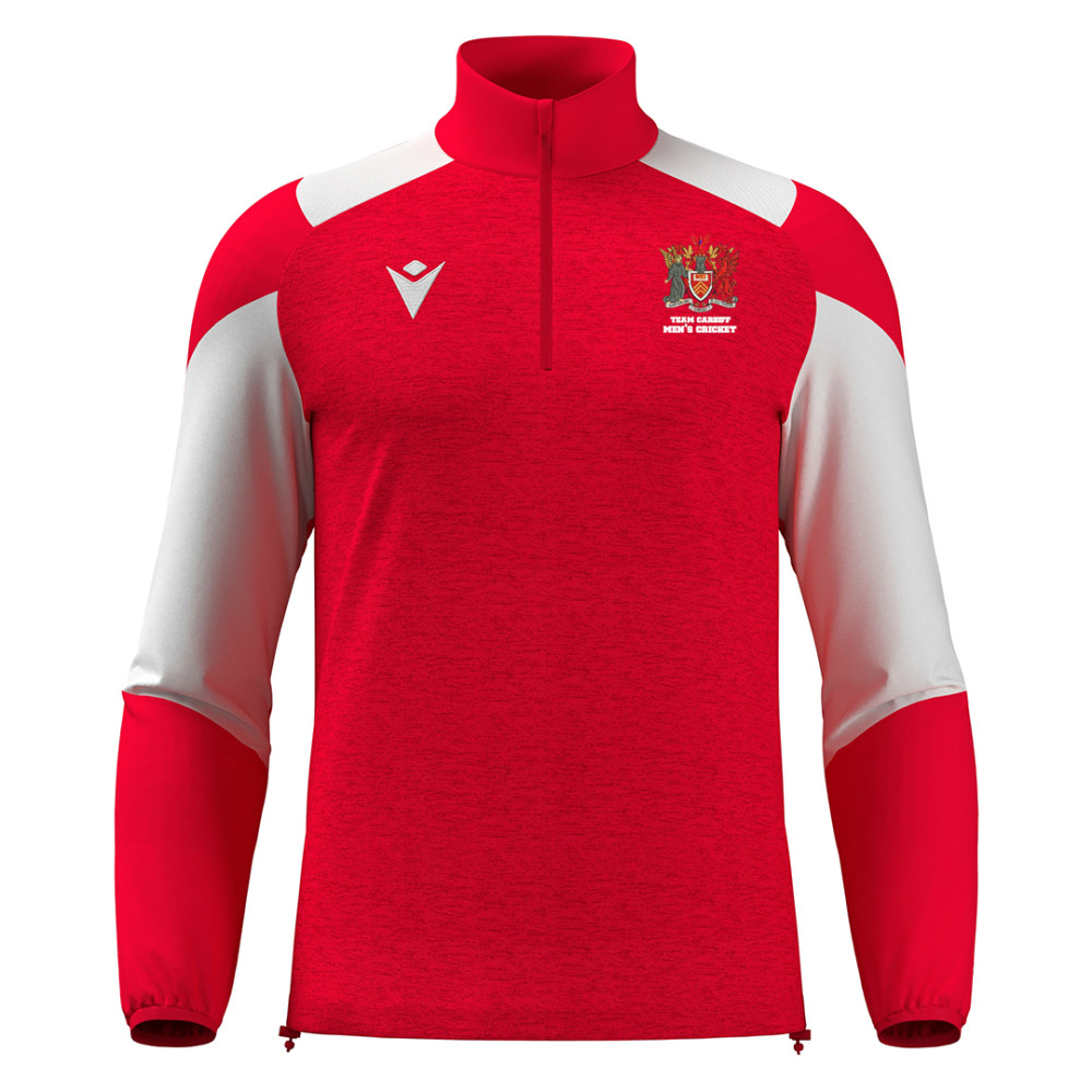 Mens Cricket - CUZCO 1/4 zip top (Red/White)
