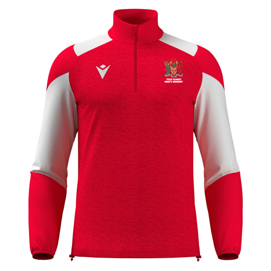 Mens Cricket - CUZCO 1/4 zip top (Red/White)