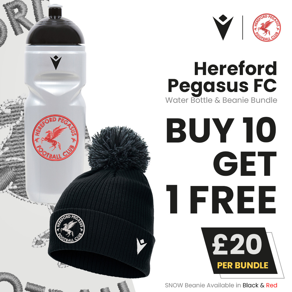 Hereford Pegasus FC - Water Bottle & Beanie Bundle