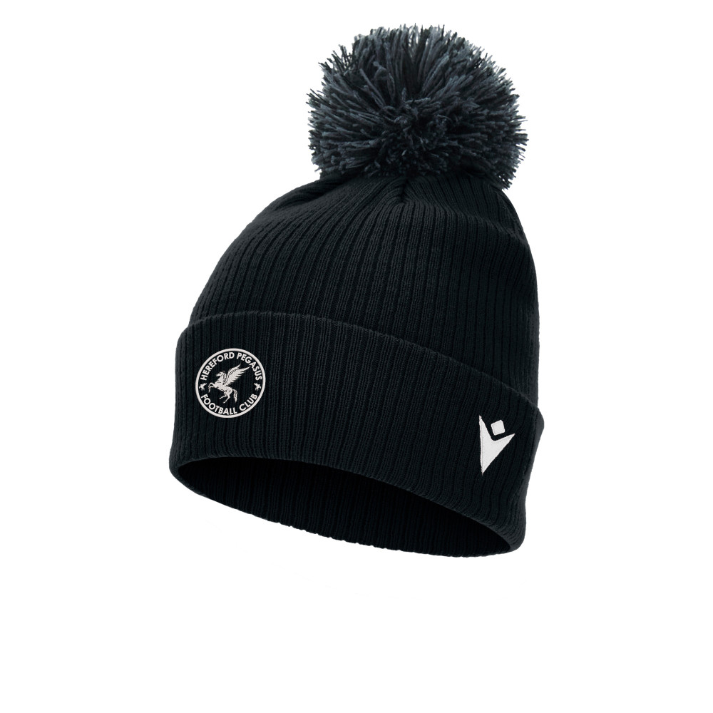 Hereford Pegasus FC - SNOW ponpom bonnet (Black)