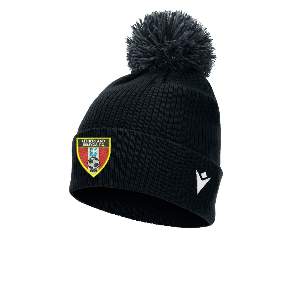 Litherland Remyca FC - SNOW ponpom bonnet (Black)