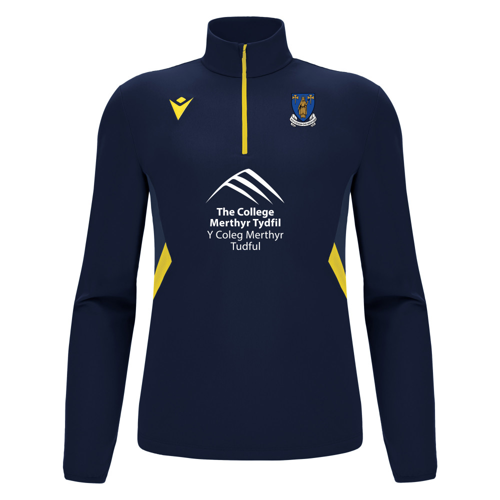 Merthyr Schools Rugby - PIAVE 1/4 zip top (Navy/Yellow)