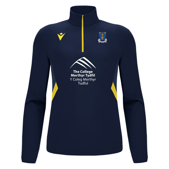 Merthyr Schools Rugby - PIAVE 1/4 zip top (Navy/Yellow)
