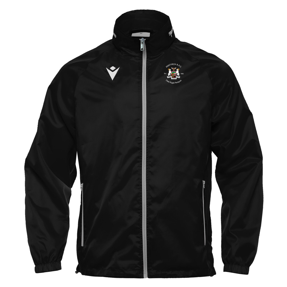 Pentyrch RFC - PRAIA HERO full zip windbreaker (Black)
