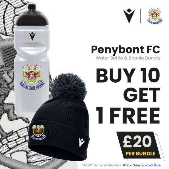 Penybont FC - Water Bottle & Beanie Bundle