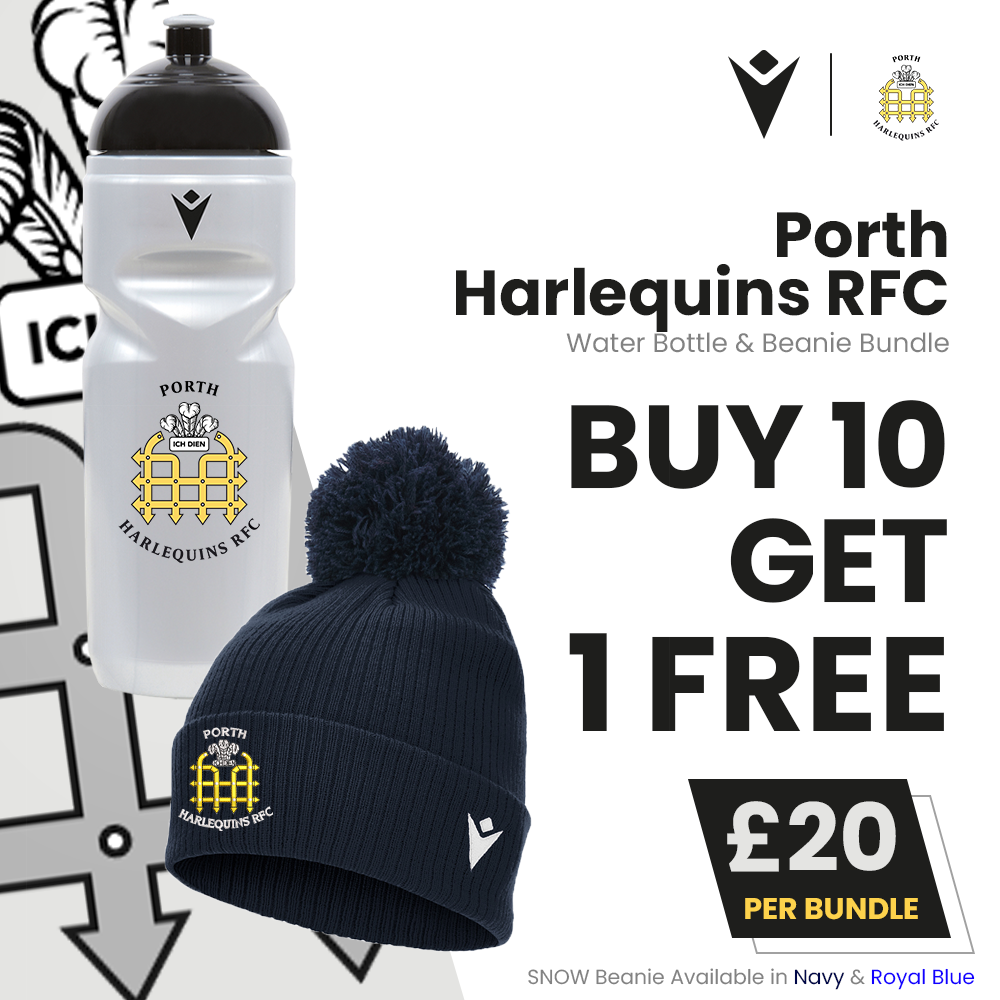 Porth Harlequins RFC - Water Bottle & Beanie Bundle