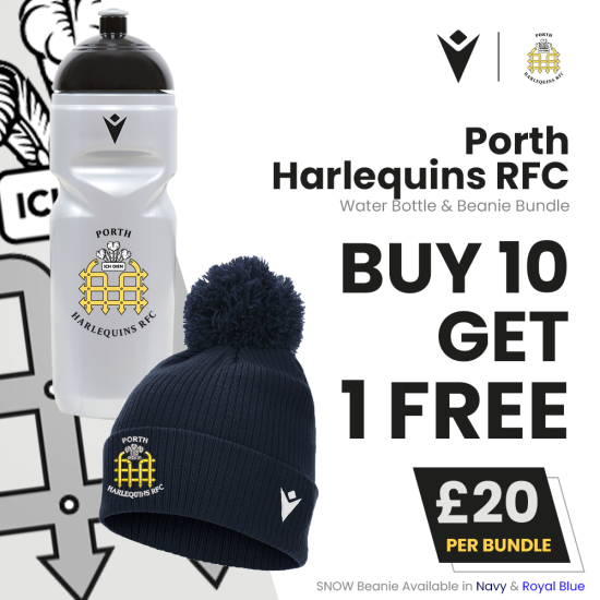 Porth Harlequins RFC - Water Bottle & Beanie Bundle
