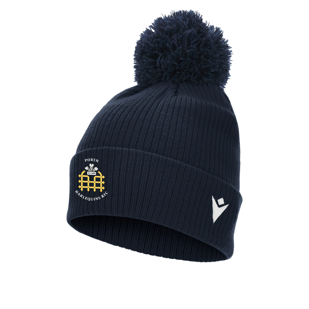 Porth Harlequins RFC - SNOW ponpom bonnet (Navy)
