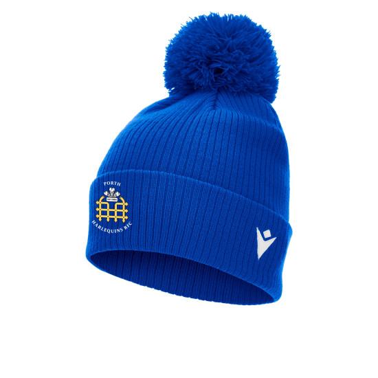 Porth Harlequins RFC - SNOW ponpom bonnet (Royal Blue)