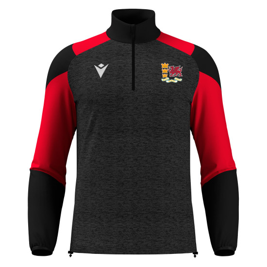 Wales Over 50's Cricket - CUZCO 1/4 zip top (Black/Red)